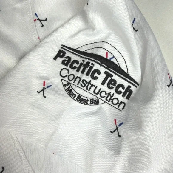 Bermuda Sands Golf Polo Mens 2XL 'Clubs White' Print Performance S/S White NWT - Picture 2 of 13